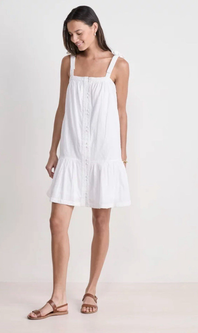 Vineyard Vines Dress Womens Small NEW White Tinsley Clip Dot Mini Summer Cottage